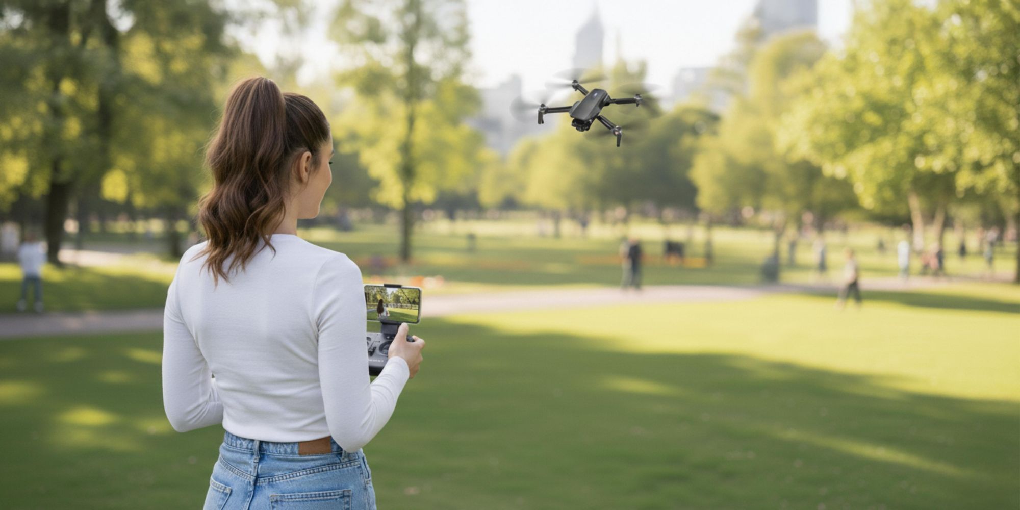 Drohne mit 2 Kameras & Brushless Motor, FlyPro2X Spielzeug Quadcopter für Anfänger, 30 Min Flugzeit (3 Akkus), FPV WiFi & Koffer, EVI TECH Service PL