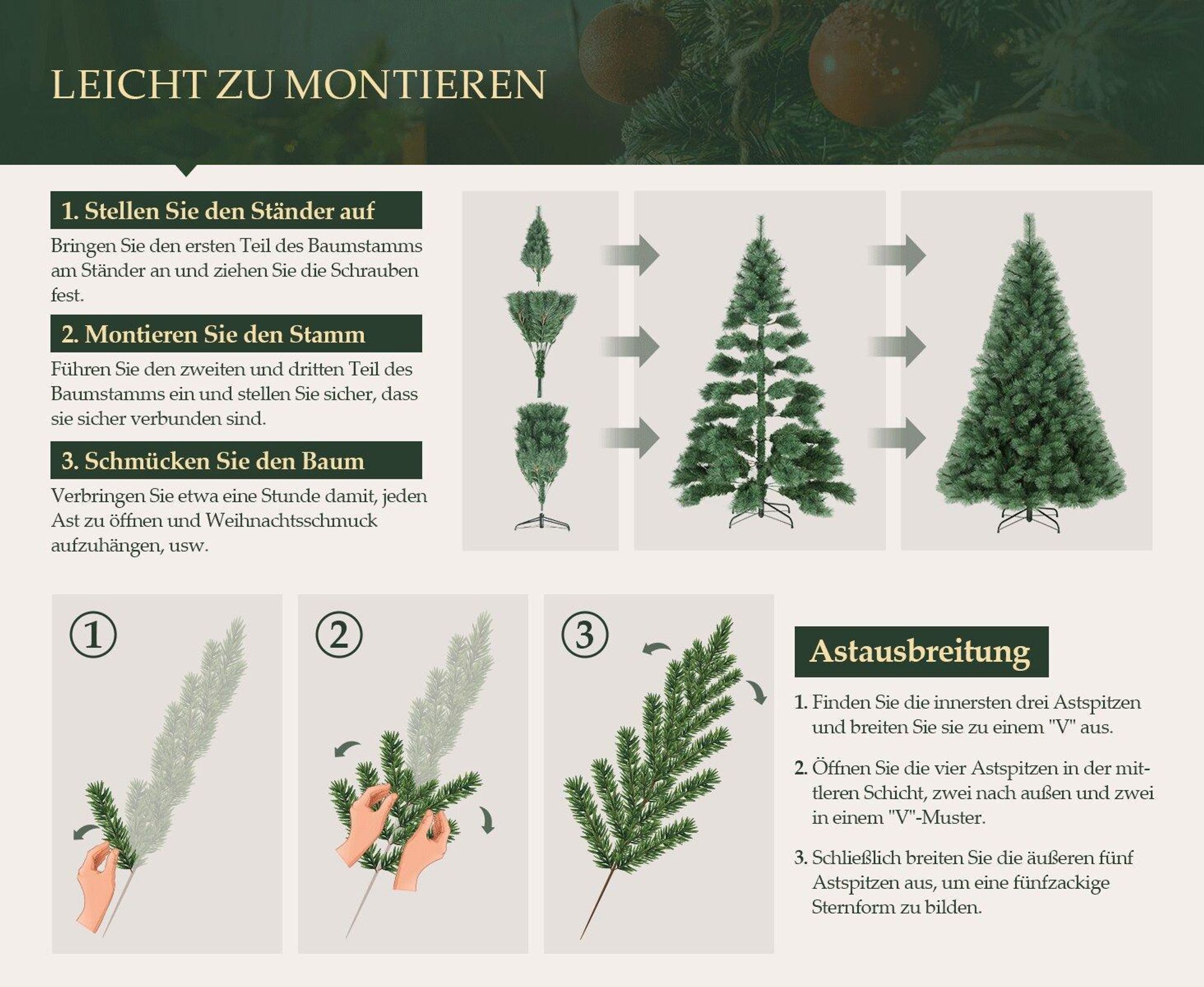 Salcar 210 cm Künstlicher Weihnachtsbaum Tannenbaum Künstlich Kiefernbaum Kiefer Christbaum