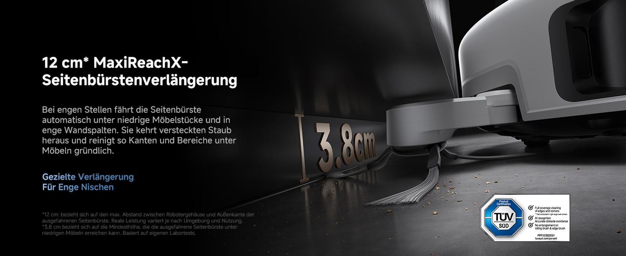 MOVA V70 Ultra Complete Saugroboter, 40000 Pa, MaxiReachX™ Kantenreinigung, 9 cm Hindernisüberwindung, EcoCyclone™ Staubabsaugung, All-in-One Station