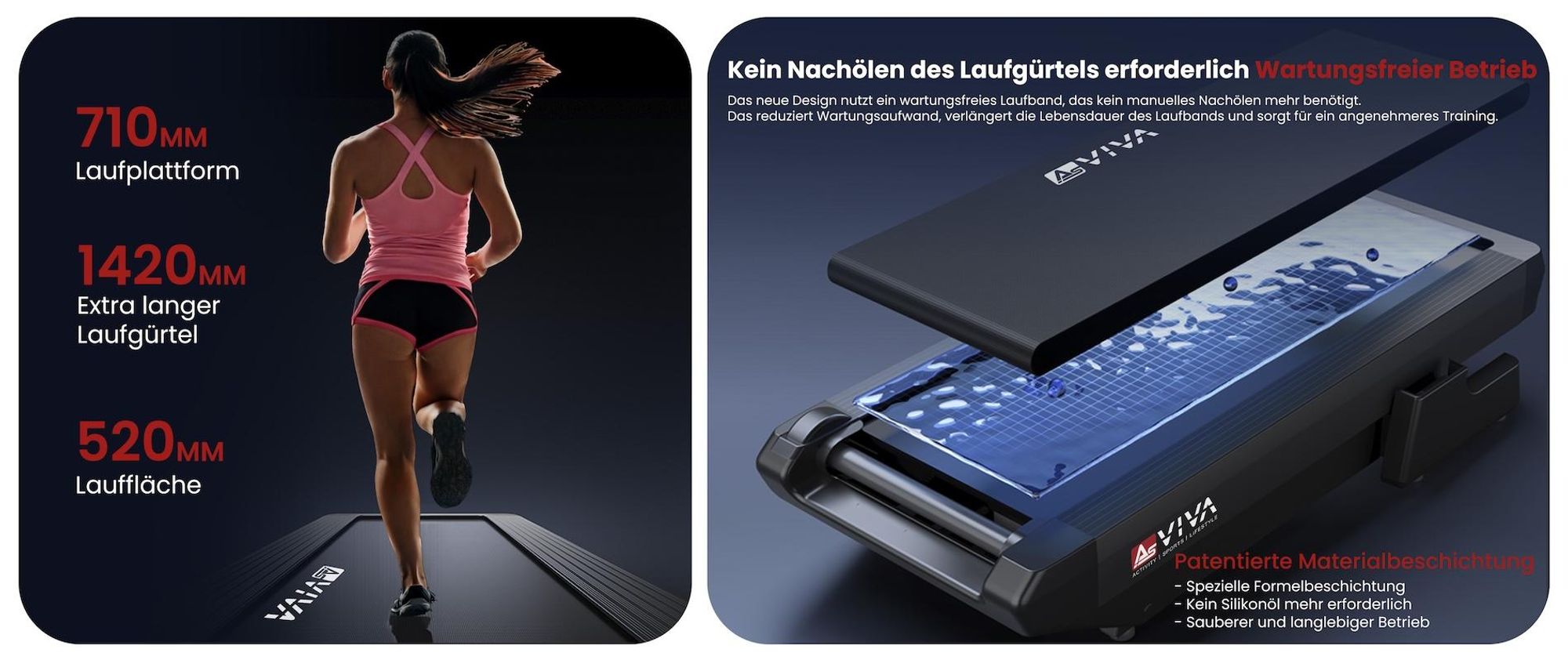 Laufband klappbar AsVIVA T30 Heimtrainer bis 20 km/h -6% bis 46% Steigung mit 21,5" Touchdisplay Bluetooth bis 150kg