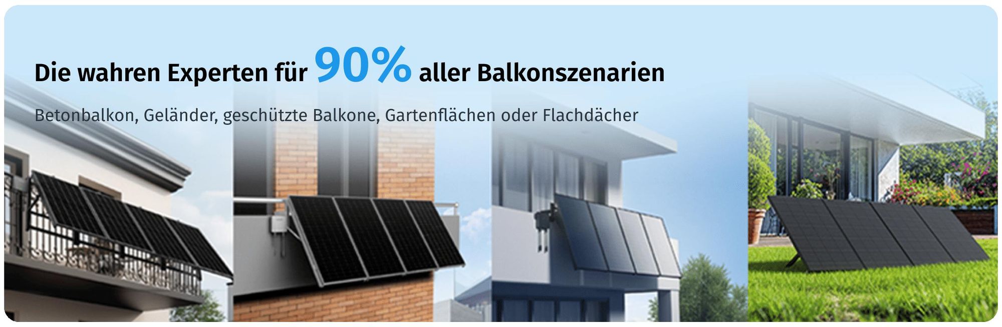 Sunshare RAY Solarmodule in verschiedenen Balkon- und Solar-Anwendungen