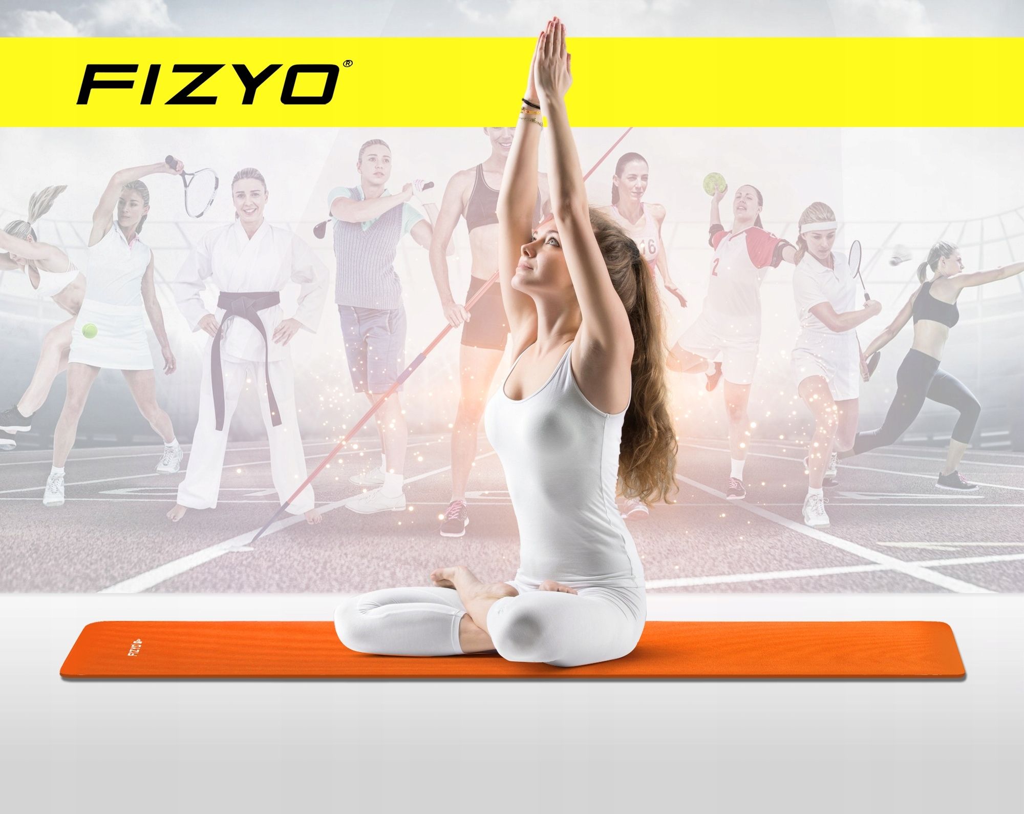Osoba cvičící na gymnastické podložce NBR značky Fizyo – pozice jógy, pilatesu, gymnastiky