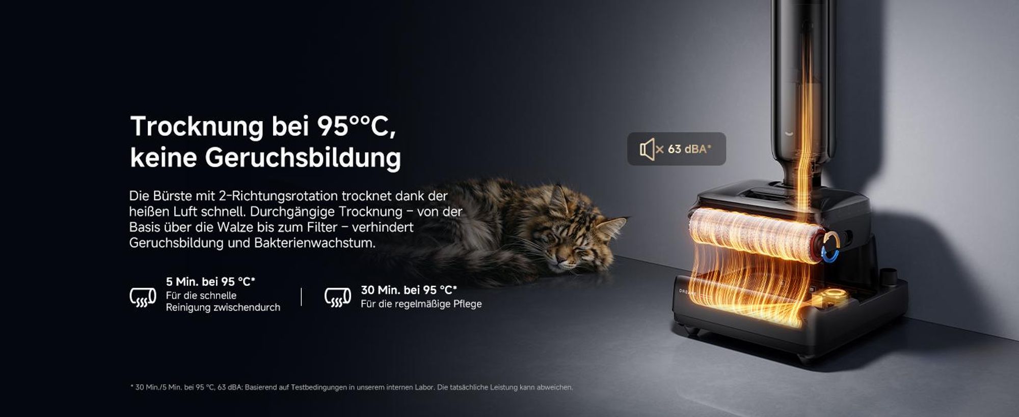 DREAME T12 Pro Nass-und Trockensauger,9.85cm Ultraschlank,25kPa Saugkraft,Kabellos,95°C Heißwäsche&Heißlufttrocknung,Verwicklungsfrei,60Min,Dunkelgrau