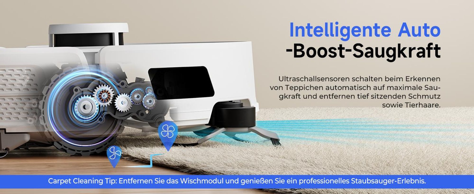 Staubsauger Roboter R11 mit 20000Pa Saugkraft, Wischfunktion, 200min Laufzeit, LDS-Navigation, All-in-1-Entleerungsstation und Anti-Wickel-Bürste