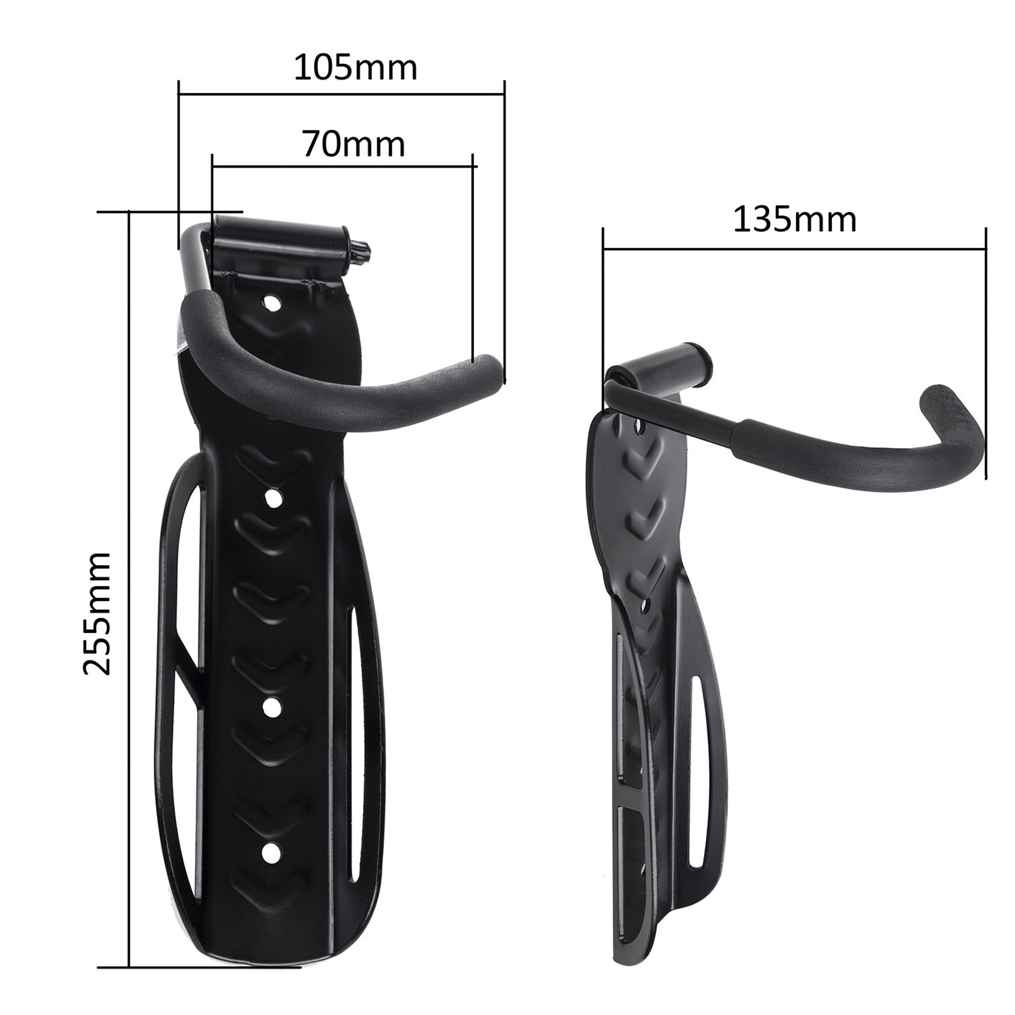 2x Maclean Fahrrad-Wandhalterung vertikal Stahl max. Belastung 30kg MC-432