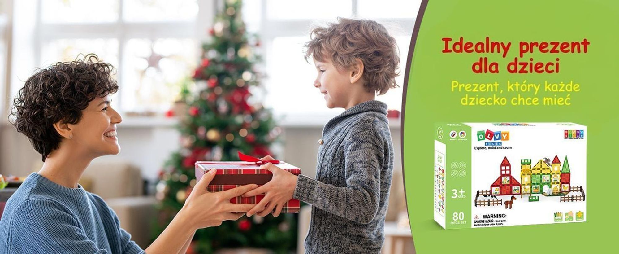 Olvy Magnetyczne klocki konstrukcyjne Zabawki Montessori 80 sztuk - Magnetyczne płytki dla dzieci - Magnetyczne klocki konstrukcyjne - Magnetyczna zabawka konstrukcyjna, Magna, Farma