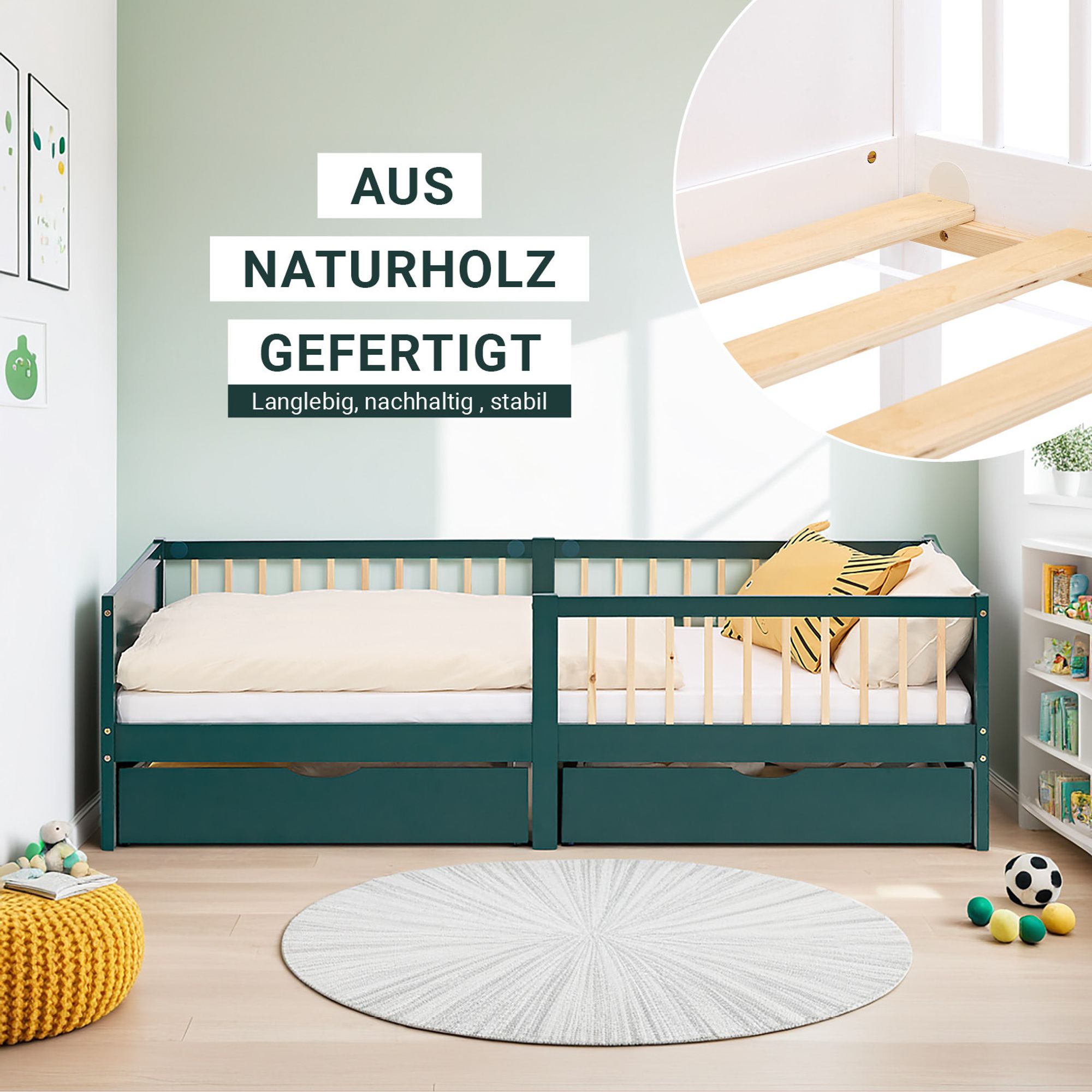 Das Kinderbett mit passendem Lattenrost