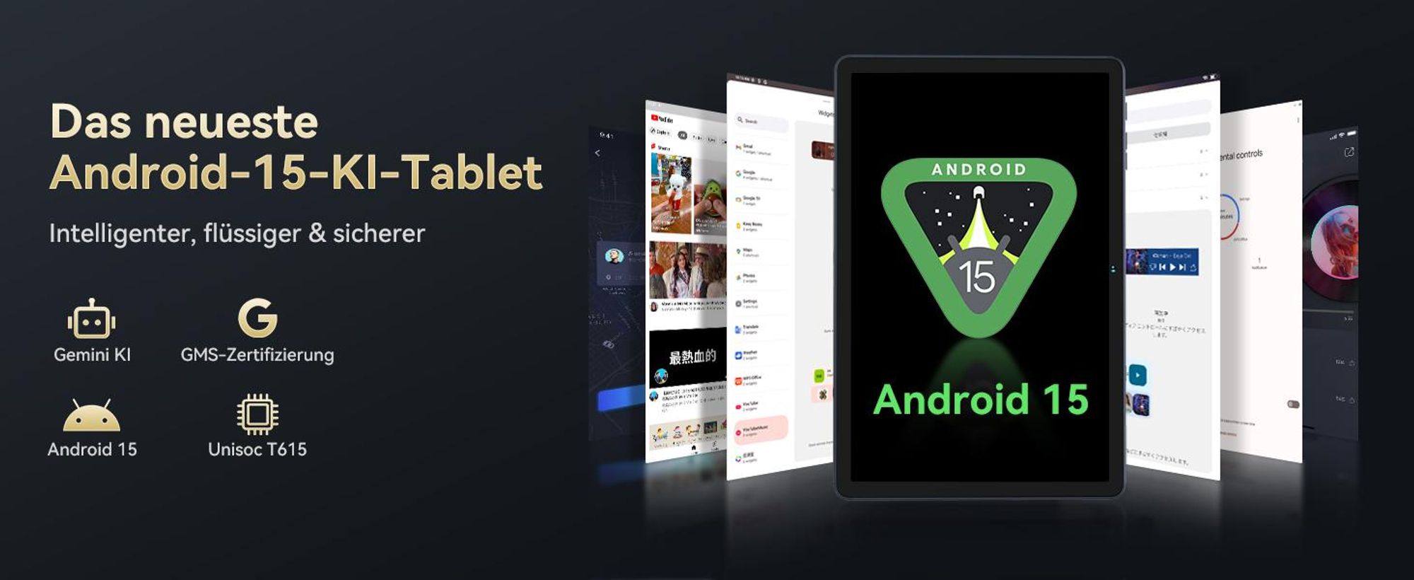 BESTTAB W90 11 Zoll Tablet Android 15, 256GB Speicherplatz, 1920x1200 Pixel, Android 15,  24(8+16) GB RAM, 5G WiFi, Bluetooth, 8000 mAh Akku,