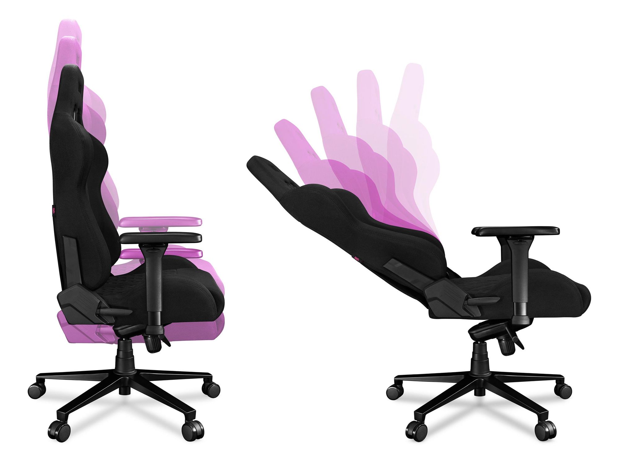 YUMISU Gaming Stuhl Bürostuhl 2050 Magnetic Höhenverstellbar bis 150kg Belastbar Rückenlehne und Sitz aus Kaltschaum Schwarz Stoff
