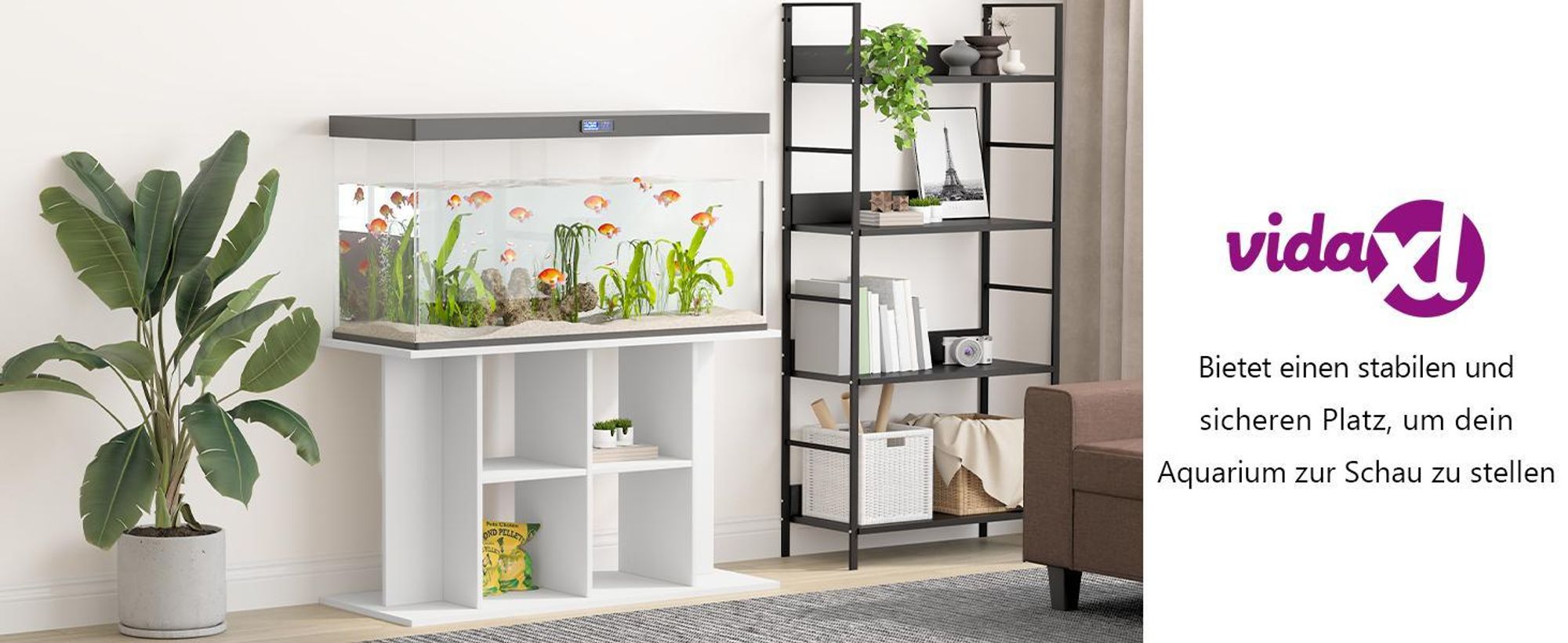 vidaXL Aquariumständer Weiß 100x40x60 cm Holzwerkstoff