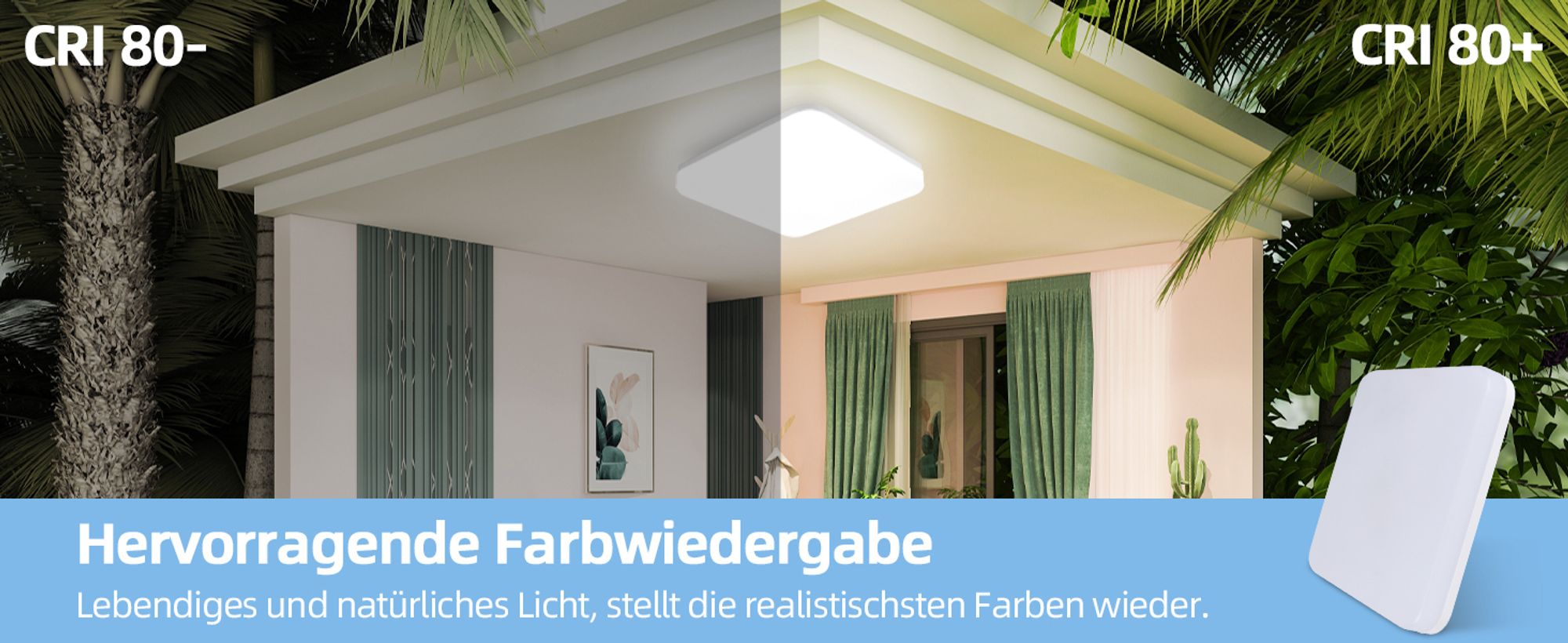 ZMH Deckenlampe LED Deckenleuchte Flach 22CM Badezimmerlampe Eckig Badezimmer Deckenbeleuchtung IP54 Küchenlampe 18W Decke Weiß Flurlampe 5000K
