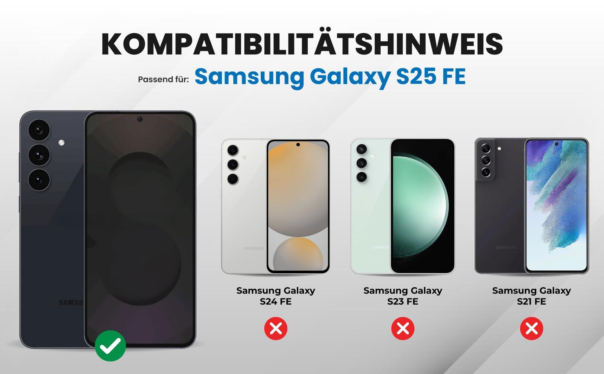 Kompatibilitätshinweise Hülle für Samsung Galaxy S25 FE