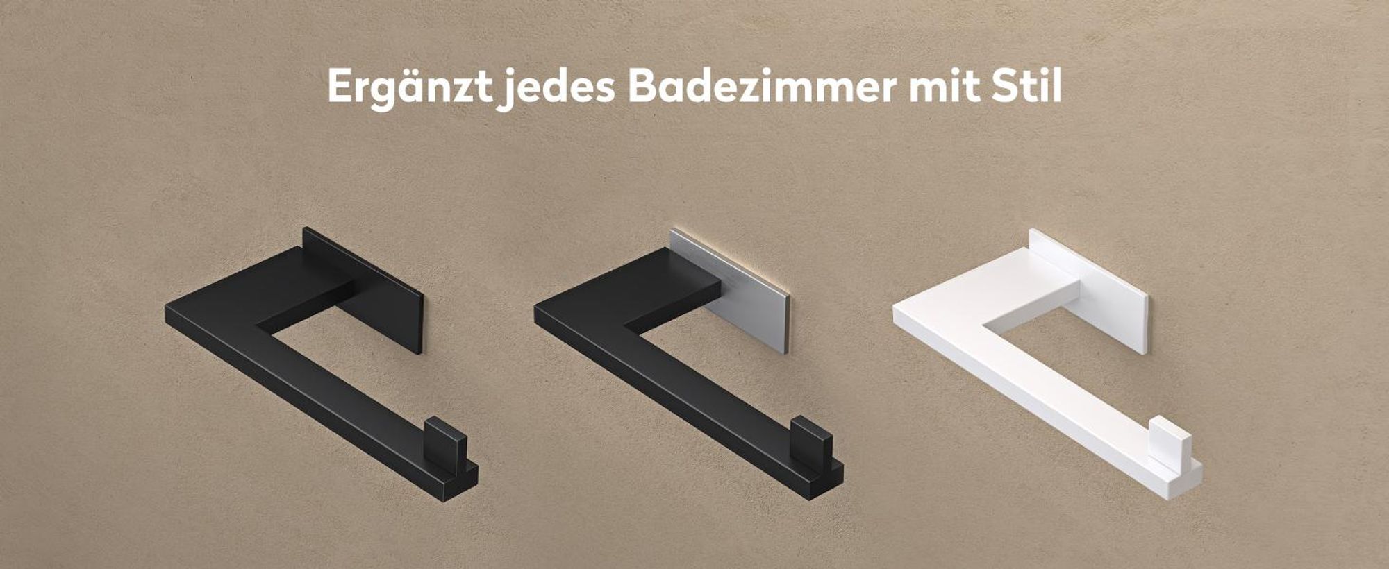 doporro Toilettenpapierhalter selbstklebend, Klopapierhalter aus Edelstahl ohne Bohren, Klorollenhalter für Badezimmer, Matt schwarz/Nickel gebürstet Lino-03