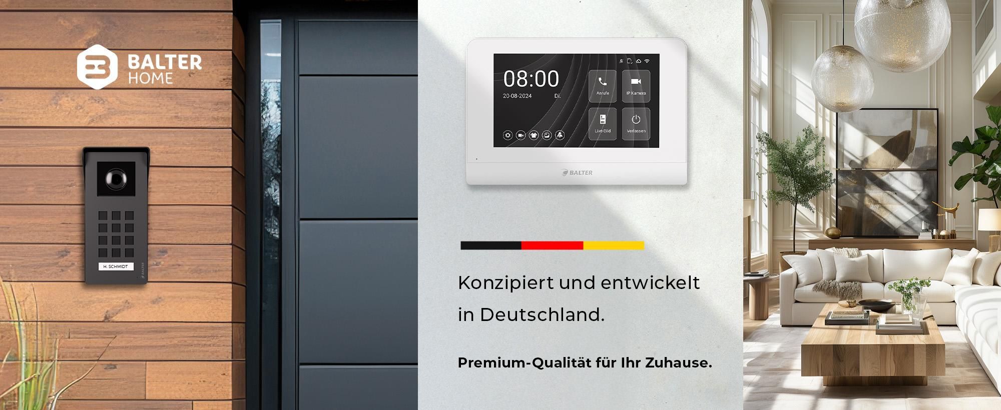 BALTER ENTRI L Unterputz Video Türsprechanlage mit Full HD Kamera und Audio Modul inkl. 2-Draht 1x 7 Zoll WiFi HD Monitor Smartphone App für 1 Familienhaus Set