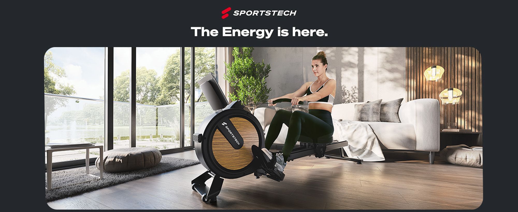 Sportstech PROwer_OAK Rudergerät für Zuhause