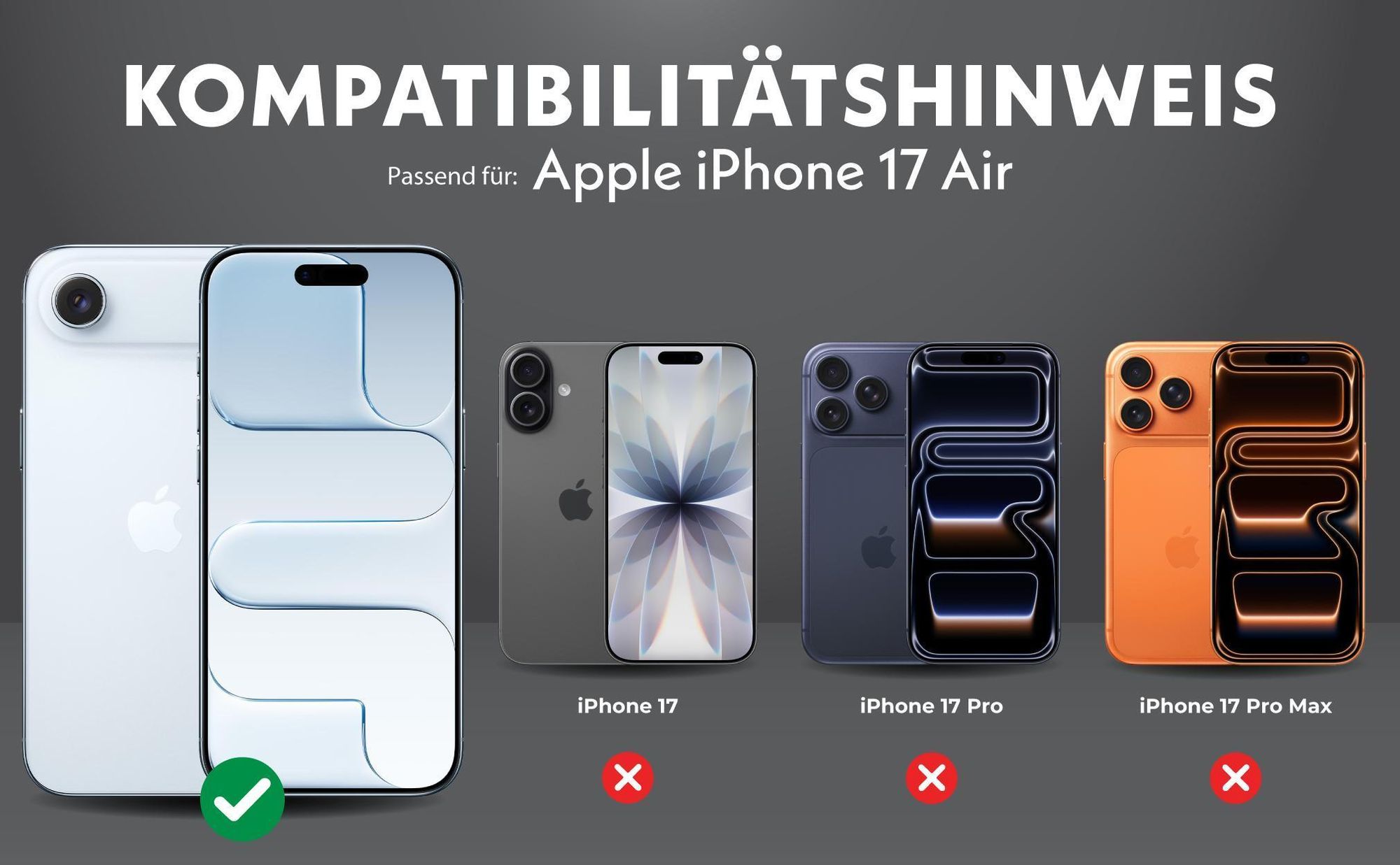 Kompatibilitätshinweise Linsenprotektoren für Apple iPhone 17 Air