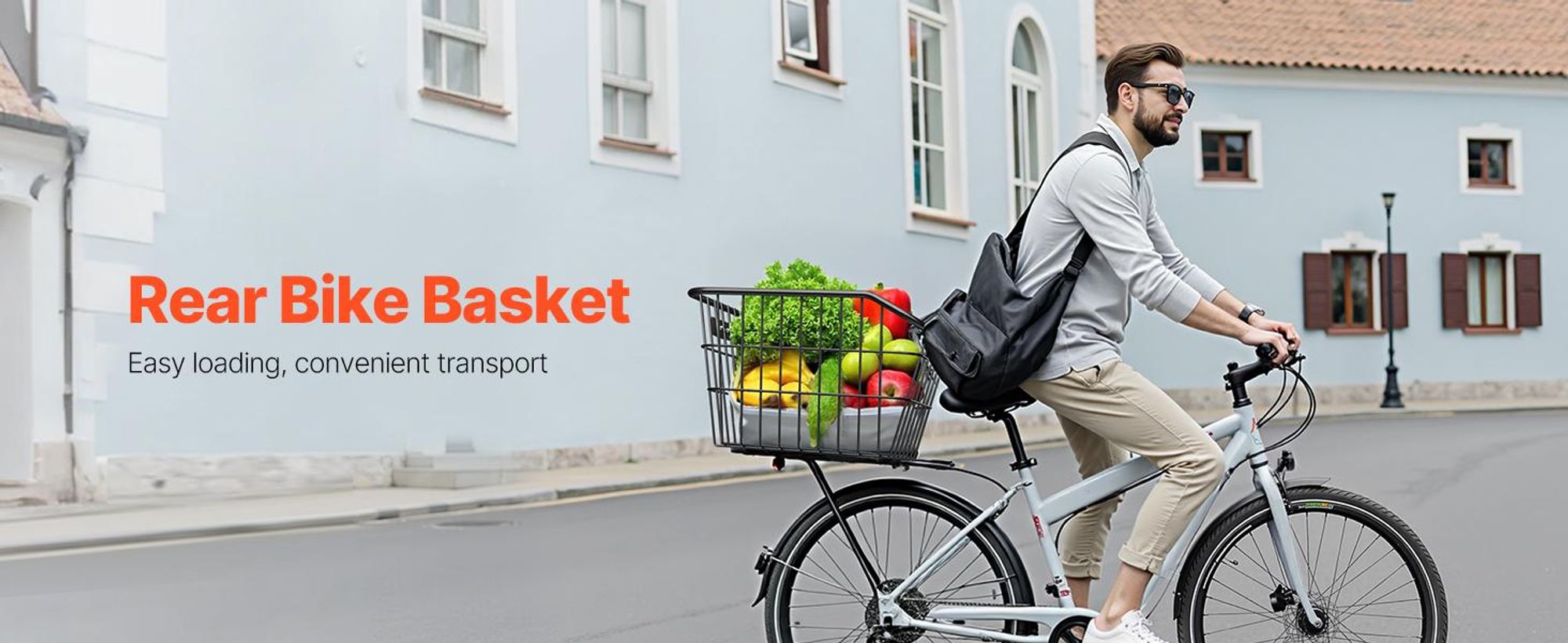 VEVOR Vorderer Fahrradkorb, Elektroroller-Korb mit festem Halter - Maximale Tragfähigkeit 20 lbs, aus solidem Stahl gefertigt, Kinderfahrradkorb/Erwachsenenfahrradkorb/Zubehör für Knie-Elektroroller, Rückwärts-b, Draht-b