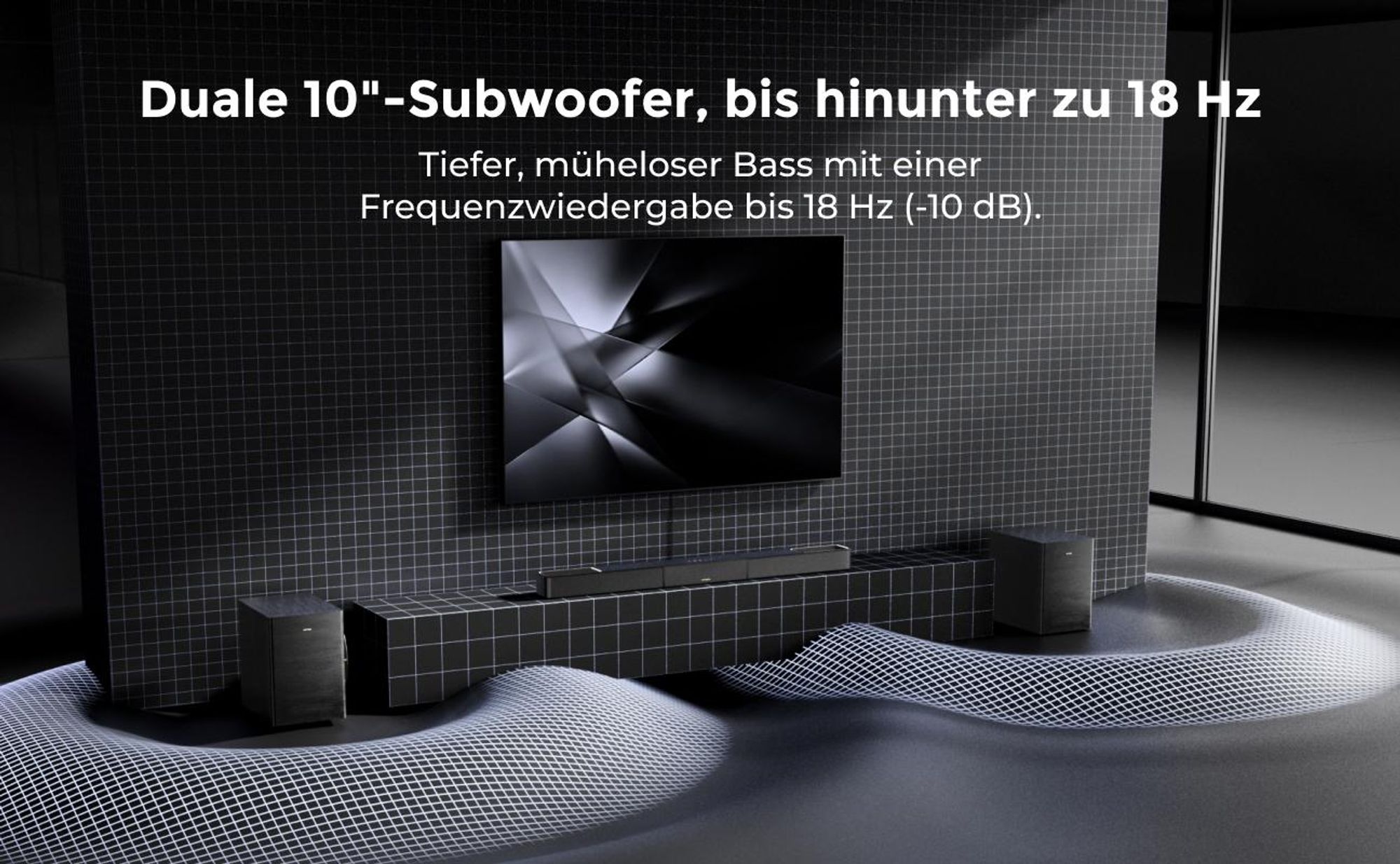 ULTIMEA Skywave X100 Dual 9.2.6 Soundbar mit Dolby Atmos & DTS:X, THX-Tuned, 2x10" Subwoofer, 2000W, 8K Pass-Through, Kabellos