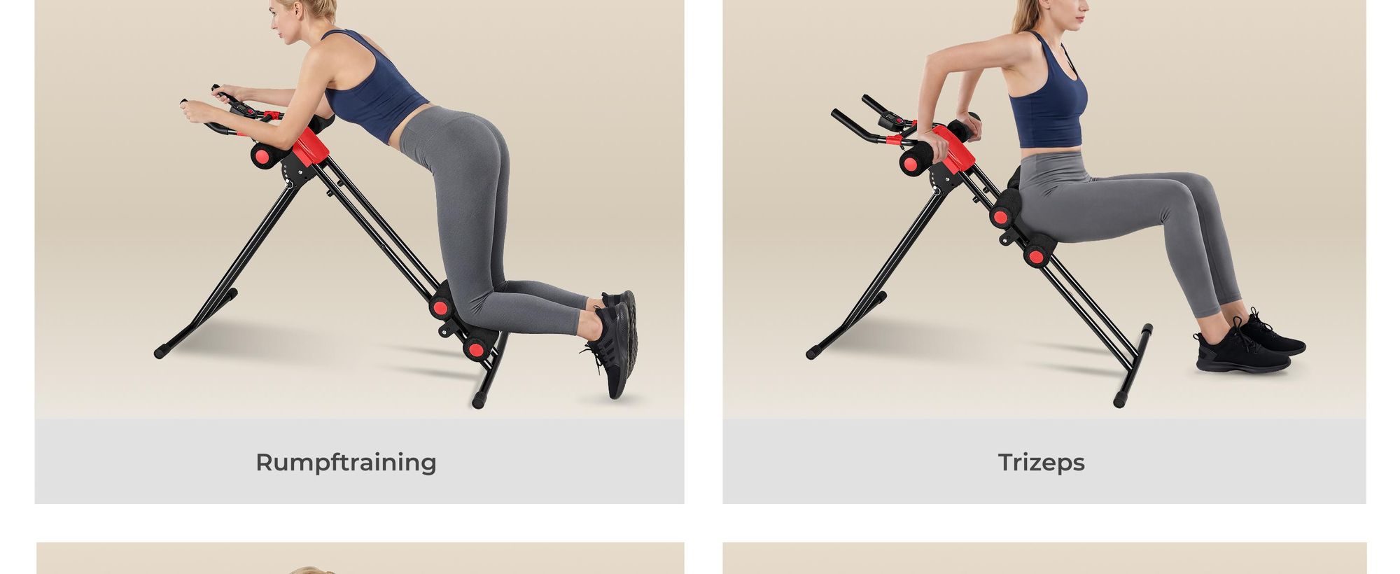 tectake® Bauchtrainer 5-fach verstellbar mit Trainingscomputer