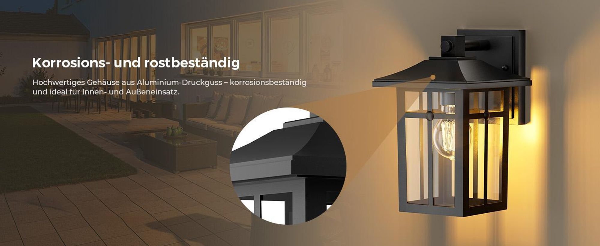 S'AFIELINA Wandleuchte Außen, Außenlampe Wand für Terrasse, Aussenleuchten Hauswand, E27 Fassung, Wandlampe Schwarz, 3 Stück