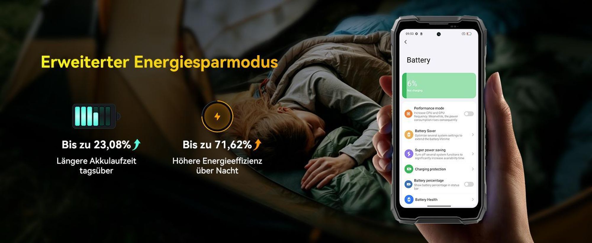 Blackview ROCK 5 Outdoor handy incl 45W Ladegerät, 48+256GB, Android 16, 20000mAh, 33W, 120Hz, 2.4K, NFC, 108MP+50MP+20MP, 348LM, IP69K&IP68