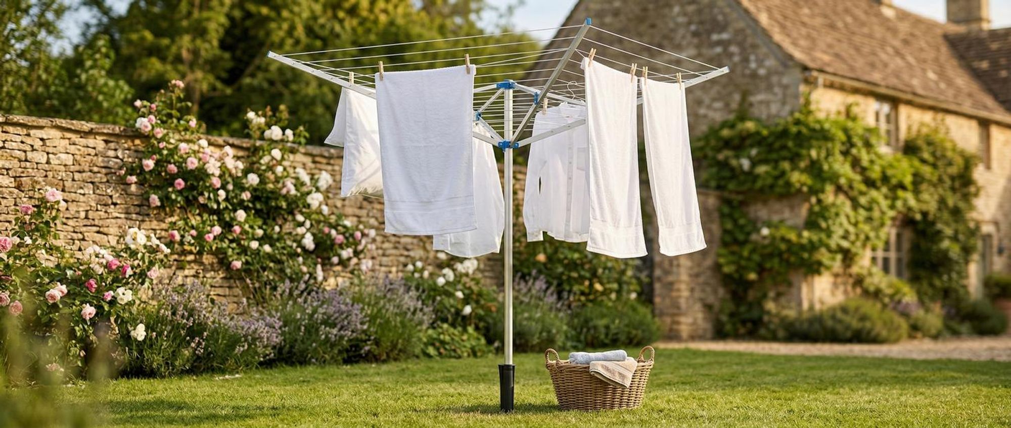 tectake® Wäschespinne aus Aluminium wetterfest 150 x 150 x 196 cm