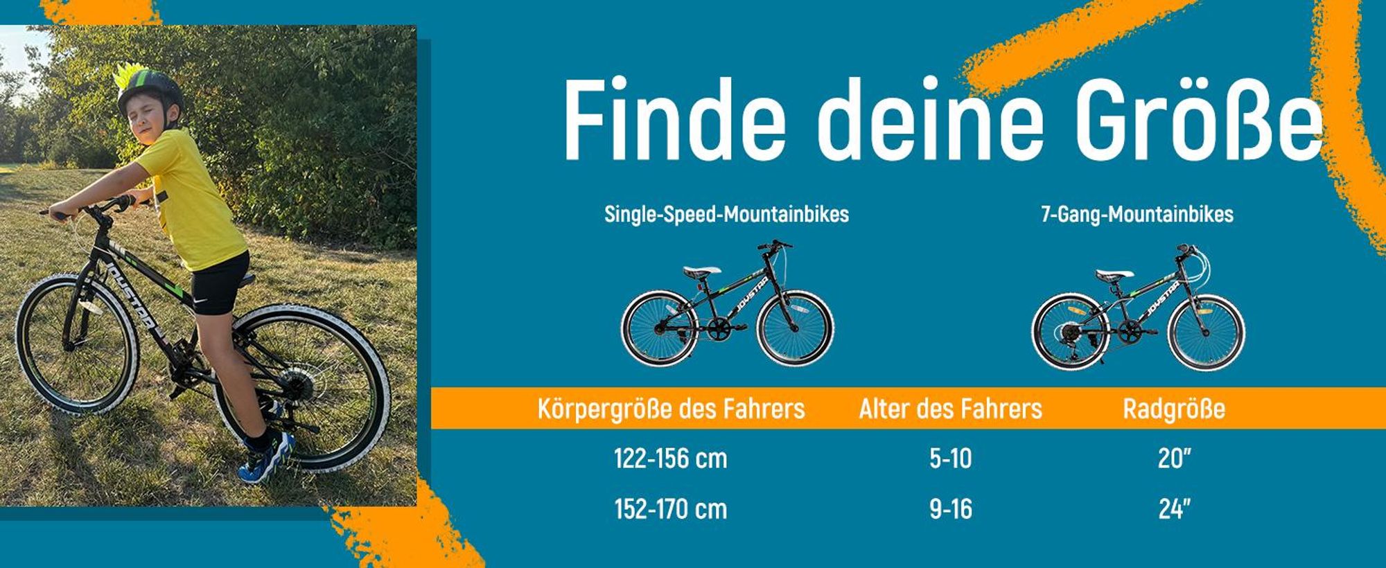 JOYSTAR 24 Zoll Kinderfahrrad für Jungen & Mädchen im Alter von 7-12 Jahren Hardtail Mountainbike für Kinder mit 1-Gang,Schwarz