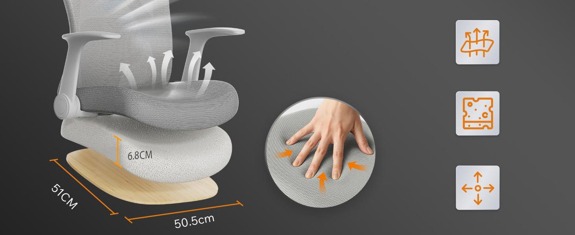 SENSE7 Noxo Ergonomická kancelárska stolička Stolička k písacímu stolu Šedá Sklopné podrúčky Opierka hlavy Sieťované operadlo Riaditeľská stolička Funkcia hojdania Domáca kancelária Nosnosť 150 kg