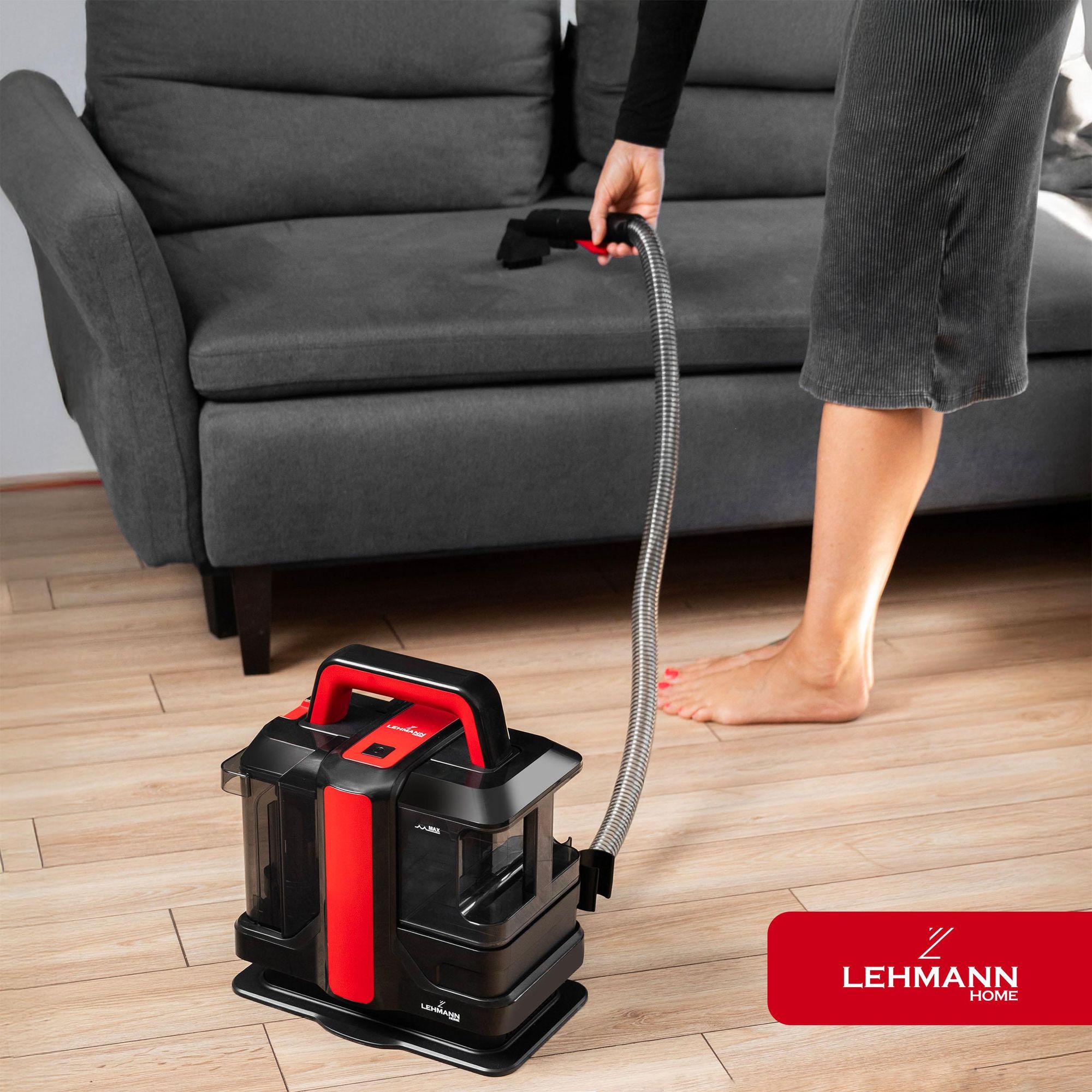 Odkurzacz piorący LEHMANN EASYWASH do dywanów i tapicerki + zestaw ssawek ssawka szeroka i wąska, spot clean, na mokro i sucho spotter 750W