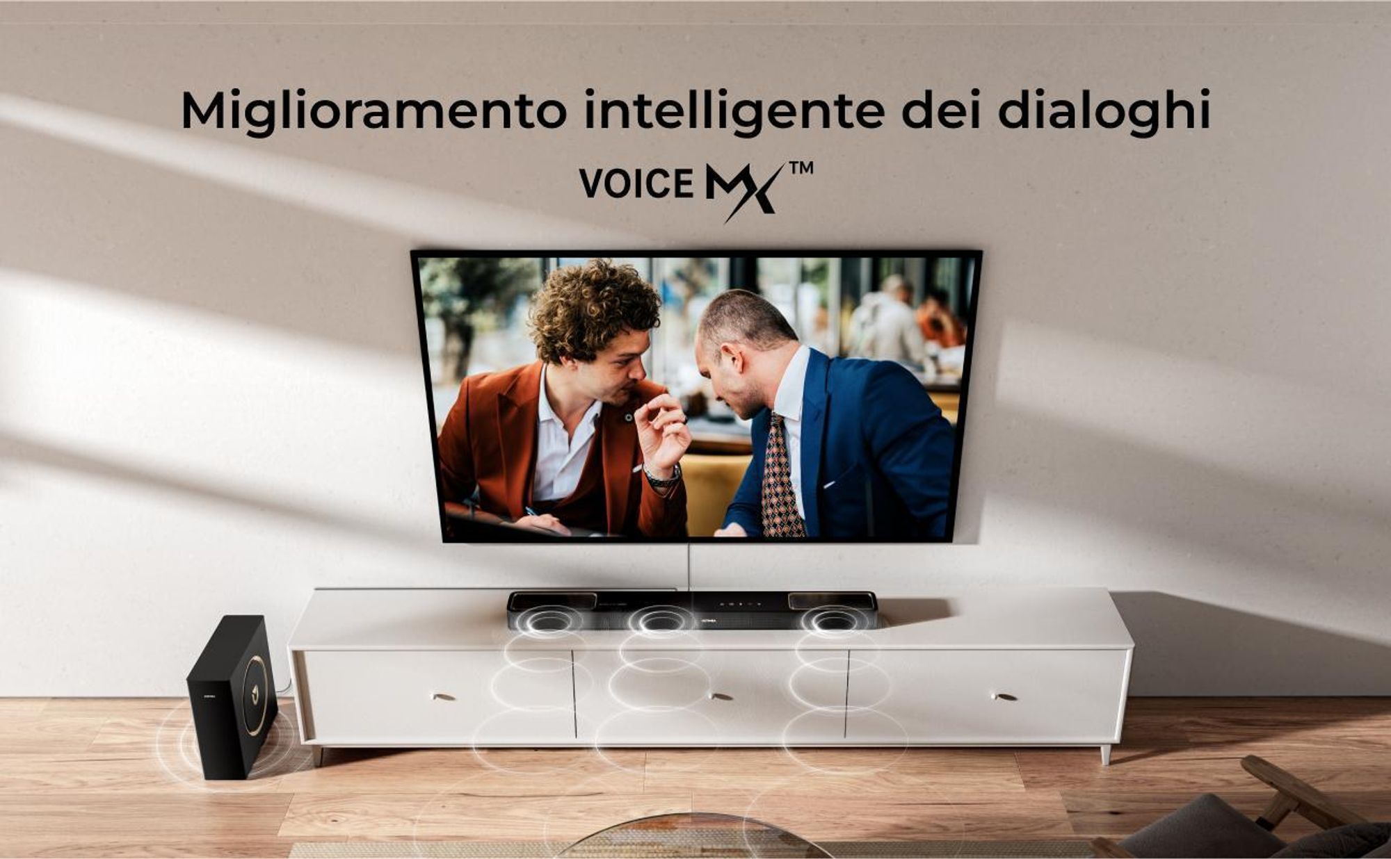 ULTIMEA Soundbar a 3.1.2 canali con Dolby Atmos, sistema surround per TV con subwoofer da 6,5 pollici, Bluetooth 5.4, HDMI eARC, 360W, Skywave F30 Boom