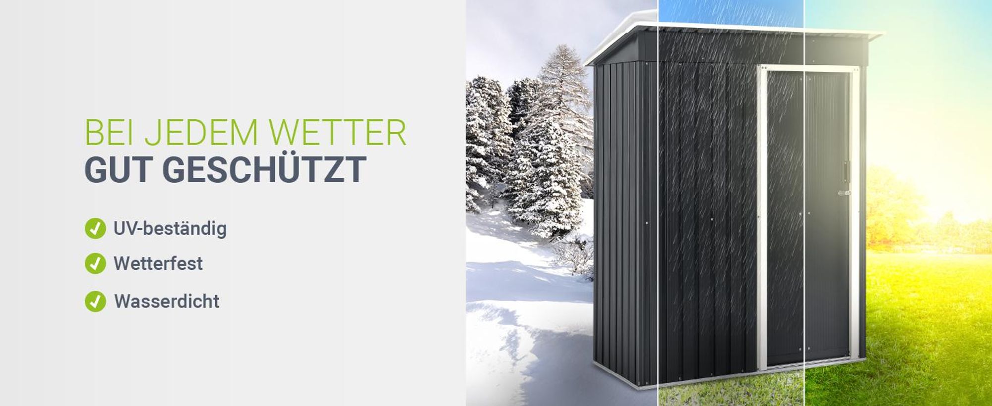 Juskys Metall Gerätehaus S mit Pultdach, Schiebetür & Fundament - 1 m² - Anthrazit
