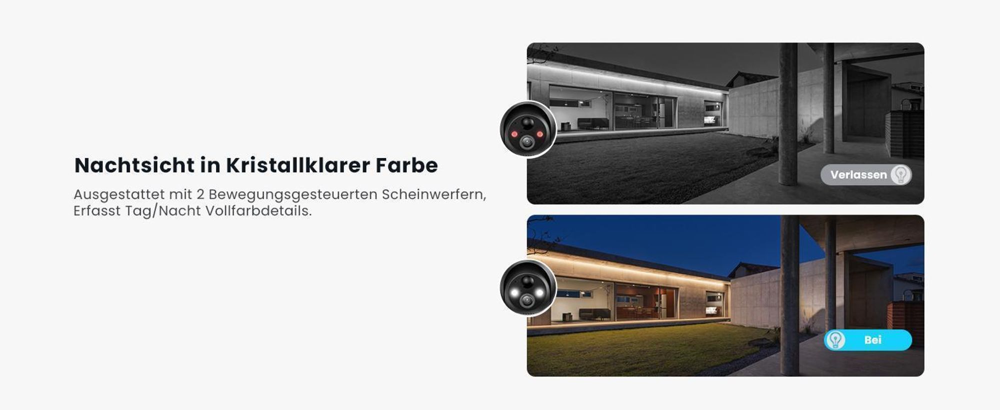 ieGeek Überwachungskamera Aussen Akku mit Solarpanel, 5MP Farbnachtsicht, , Solar WLAN Kamera Outdoor mit 2,4 WiFi, KI-Erkennung,  2-Wege-Audio ( 2St)