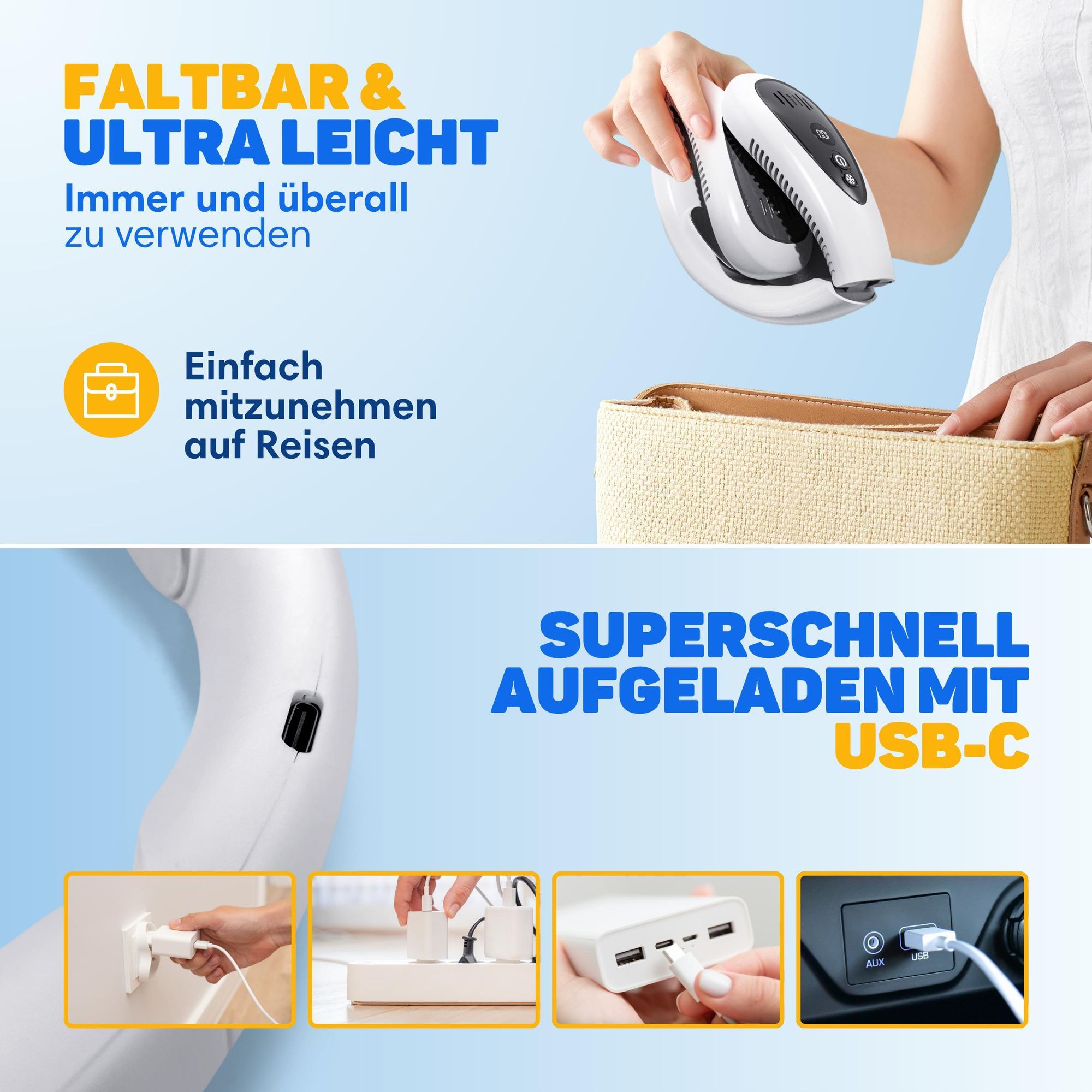 Vulpes Goods Nackenventilator Elite mit Kühlelement – Wiederaufladbar & Geräuschlos – Tragbarer Gesichtsventilator – 3 Stufen mit Extra Kühlung