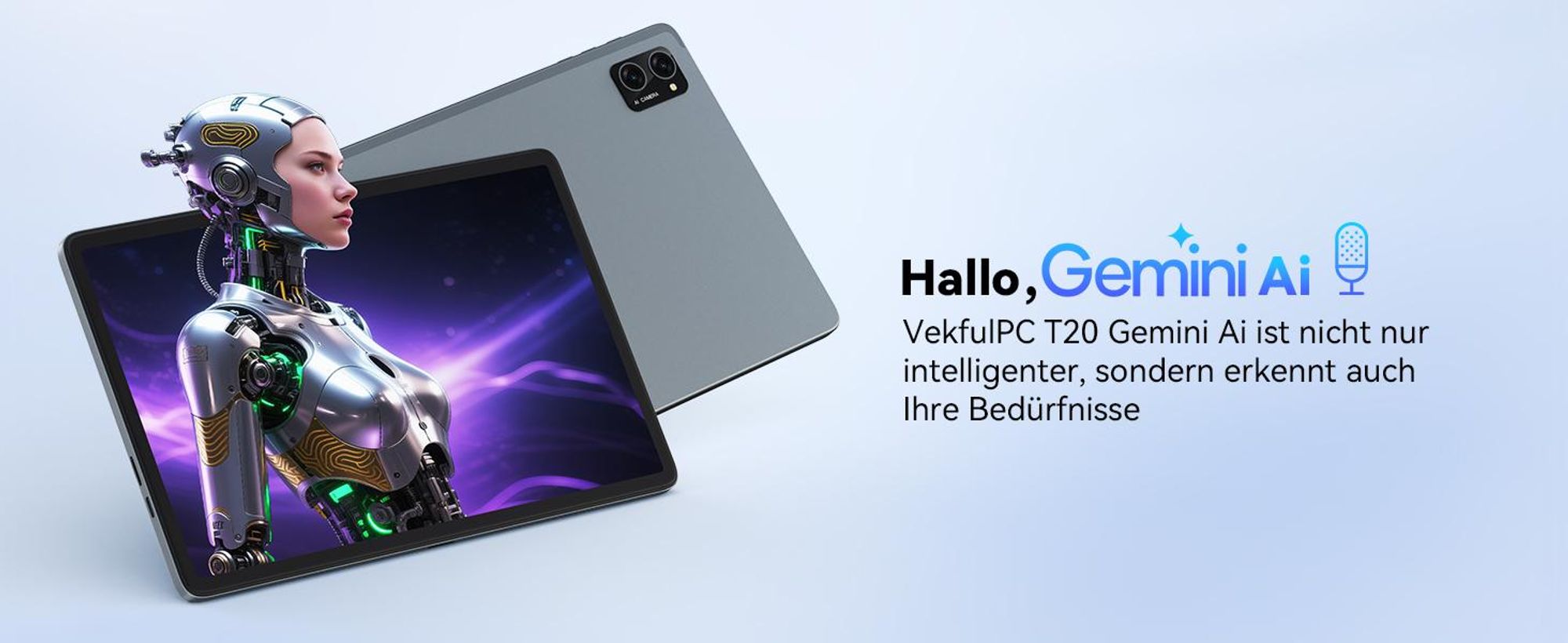 VekfulPC 10 Zoll Set Tablet, 24(8+16)GB RAM+256GB ROM (2TB TF), Android 16/5000mAh/Widevine L1/5G WiFi/Face ID, Grau