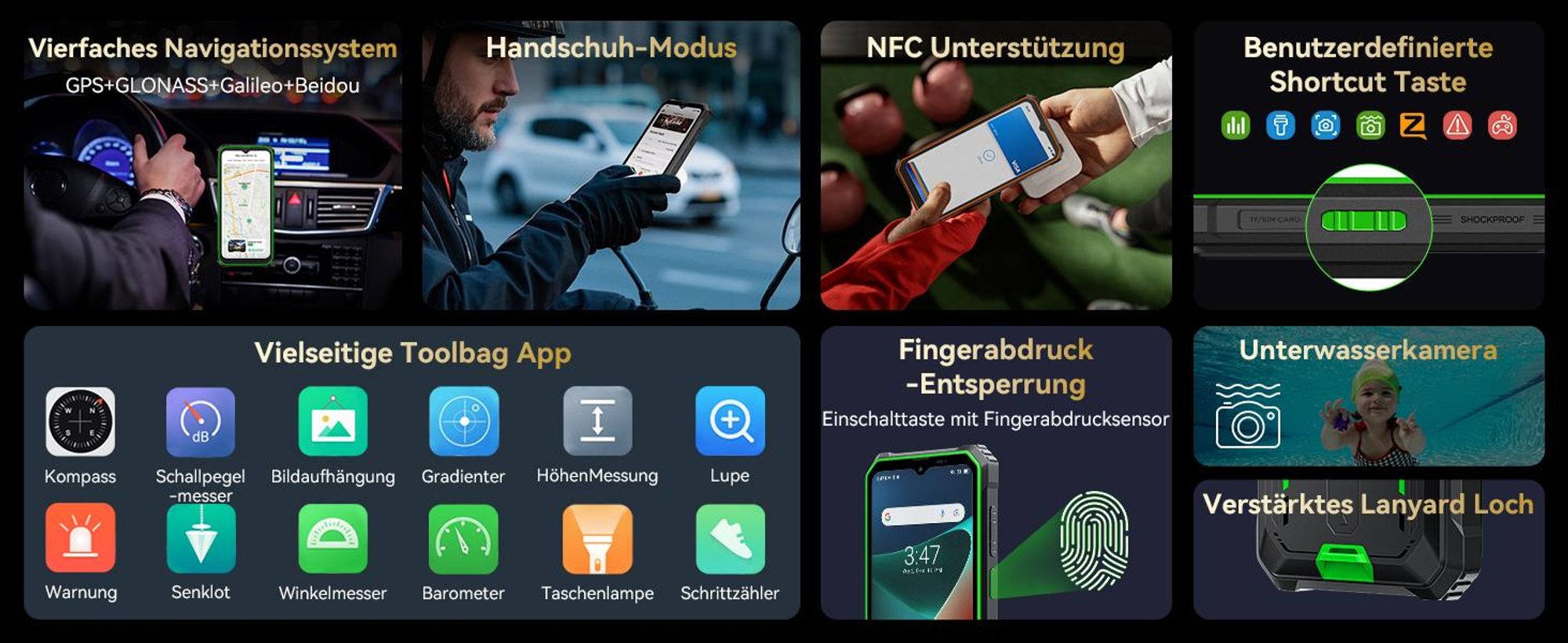Blackview BV6200 Plus(2025) Outdoor Handy Ohne Vertrag, 11000mAh Akku Android 14 Outdoor smartphone, 24GB+256GB/2TB,98DB Lautsprecher, 6.56" 90Hz,IP69