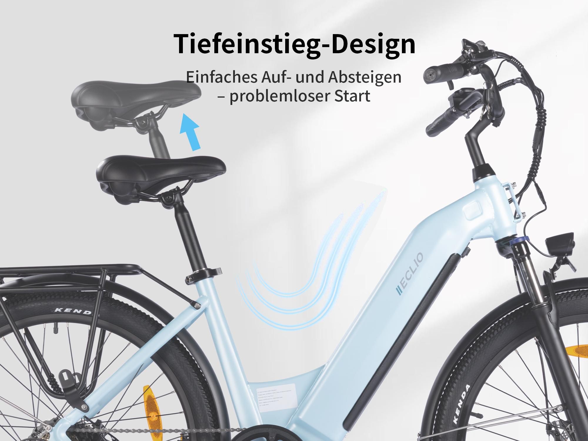 Otium3 E-Bike Elektrofahrrad 26 Zoll Citybike Tiefeinsteiger Damen Herren, 36V 18,2Ah Akku, 120 km, 250W, 25 km/h, Shimano 7-Gang, Scheibenbremsen