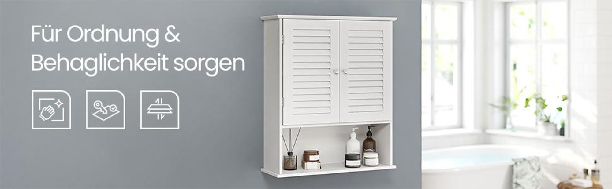 VASAGLE Hängeschrank Badezimmerschrank Wandschrank, 20 x 60 x 70 cm