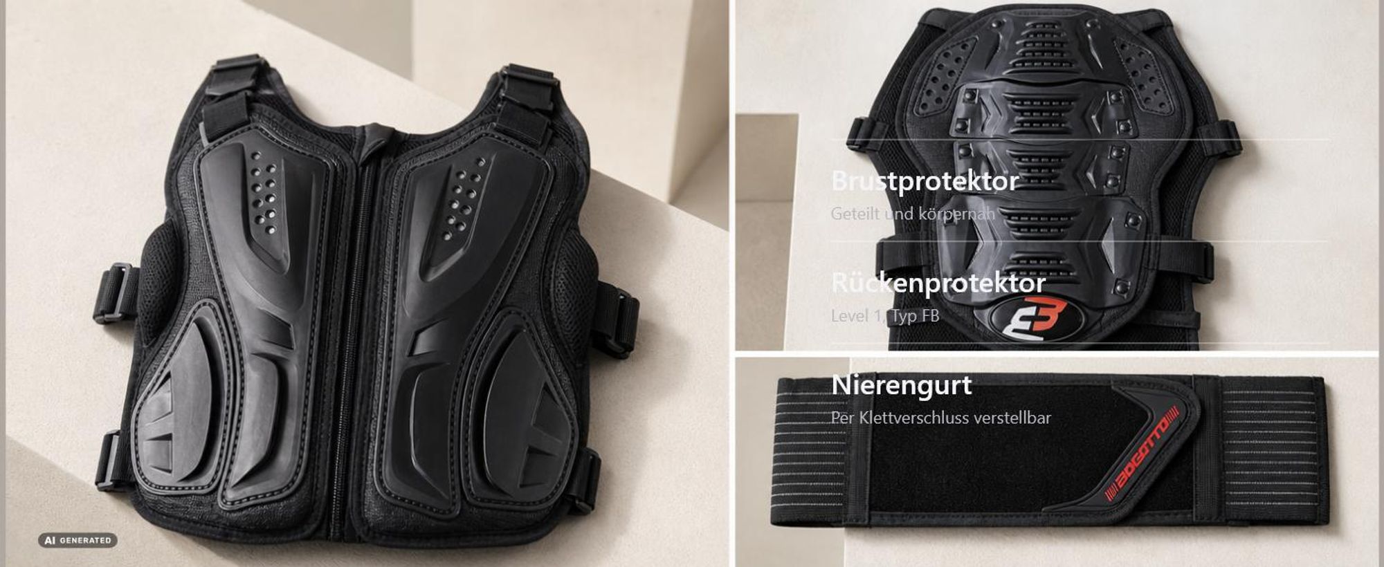 Bogotto PRO-XI Evo Protektorenjacke, schwarz, L