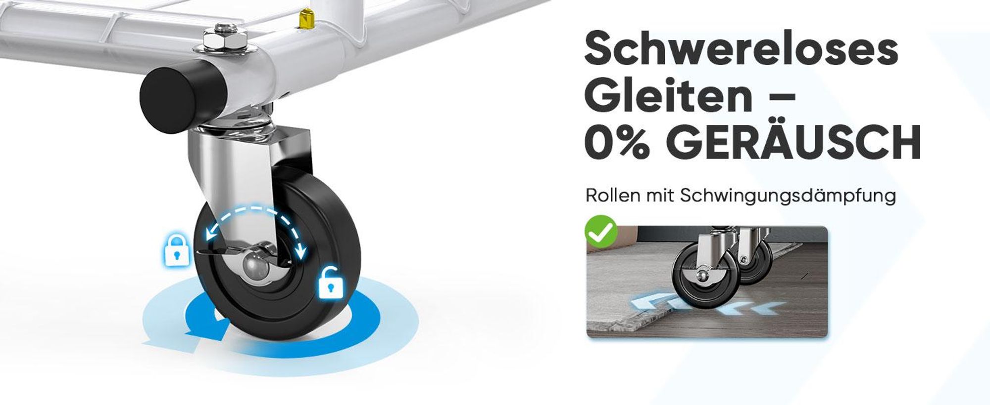 HOKEEPER Profi Doppelter Kleiderständer, bis 272 kg belastbar, Schwerlast Kleiderstange auf rollen (S002W)