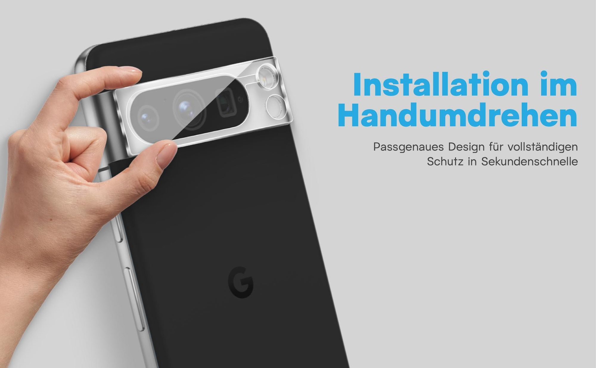 2x Kameraschutz aus 9H Glas für Google Pixel 8 Pro in passgenauem Design