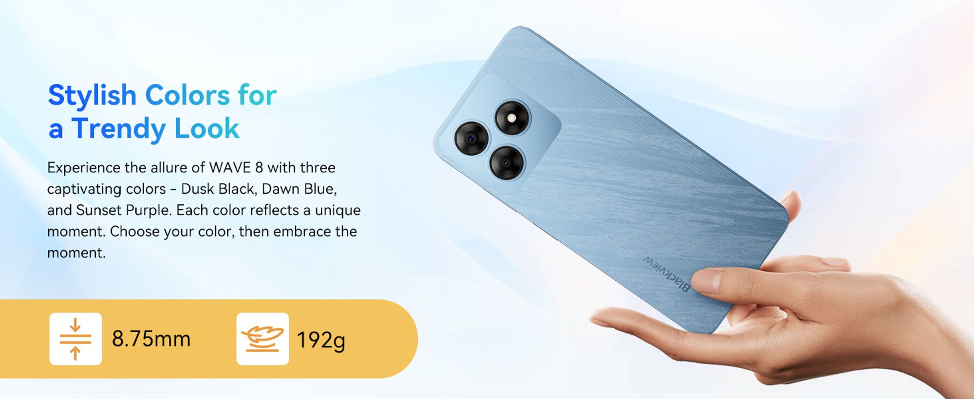 Blackview Wave 9C – telefon komórkowy 6,56" bez umowy, 12+128 GB, 5000 mAh, dwie karty SIM, system Android 15, rozdzielczość 1080p, rozpoznawanie twarzy, odblokowywanie za pomocą czytnika linii papilarnych