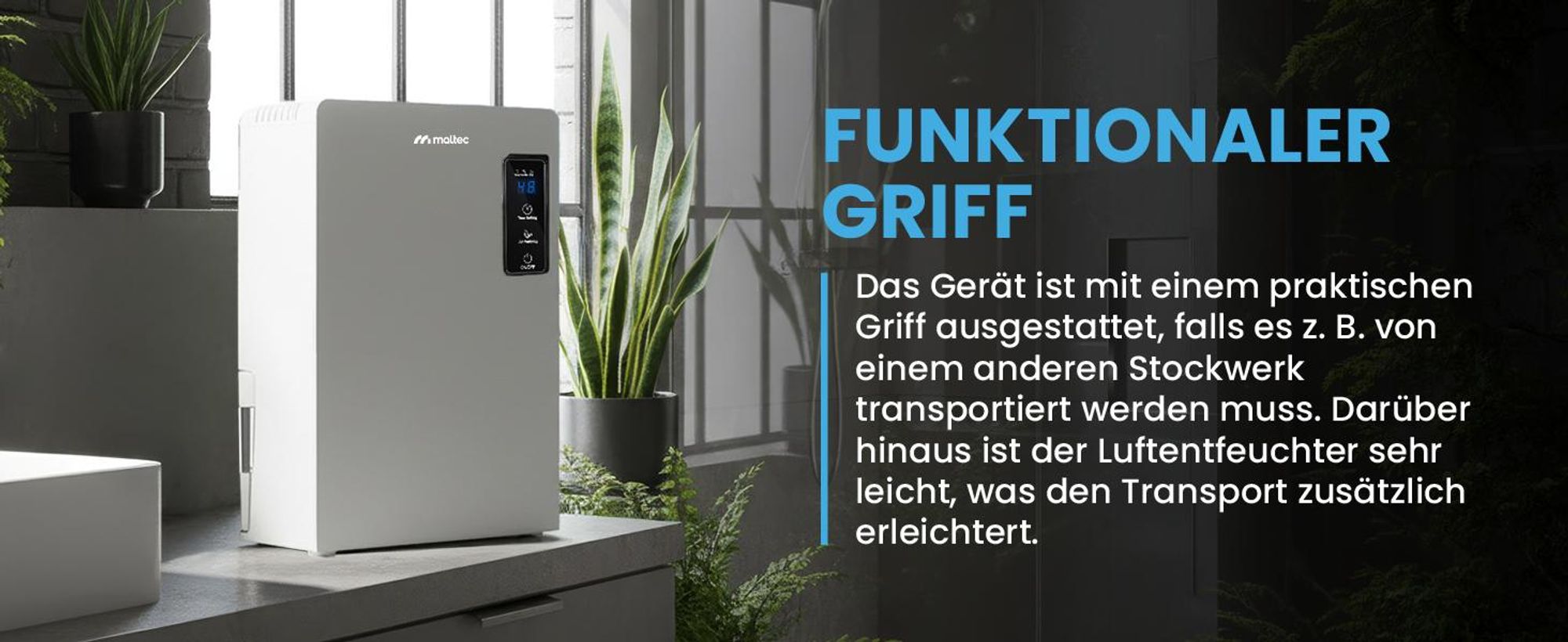Luftentfeuchter elektrisch Lufttrockner mit Timer Weiss