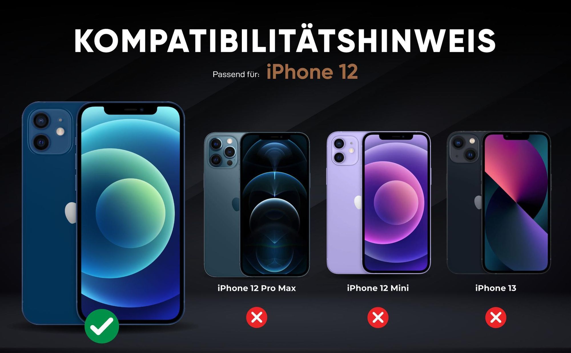 Kompatibilitätshinweise Hülle für Apple iPhone 12