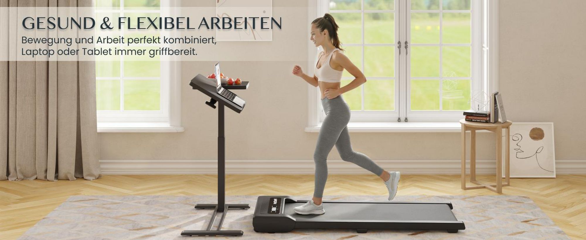 FLEXISPOT Beistelltisch Höhenverstellbar 80x40cm Laptoptisch mit Neigbarer Desktop, Betttisch mit Rollen, für Wohnzimmer und Schlafzimmer, Schwarz