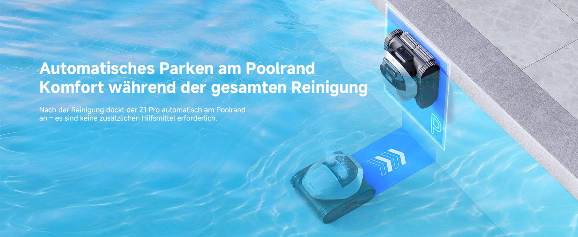 DREAME Poolroboter Z1 Pro, Hightech-Poolerkennung & Pfadplanung, hohe Saugleistung, Poolboden, Wand- & Wasserstandslinienreinigung, für Pools bis 200