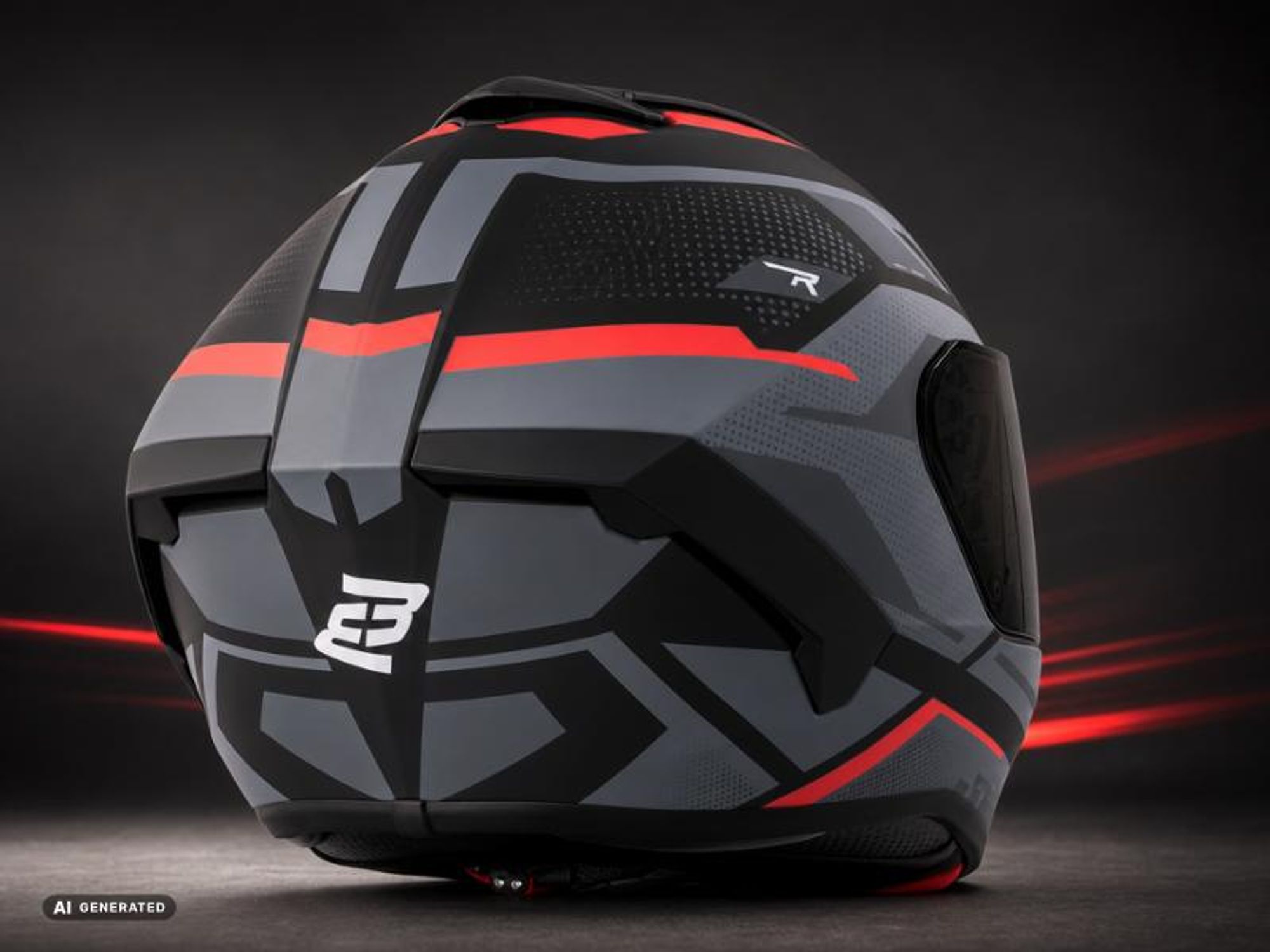 Bogotto Phantom Codex Fiberglass Helm, schwarz/grau/rot, XL (61/62)