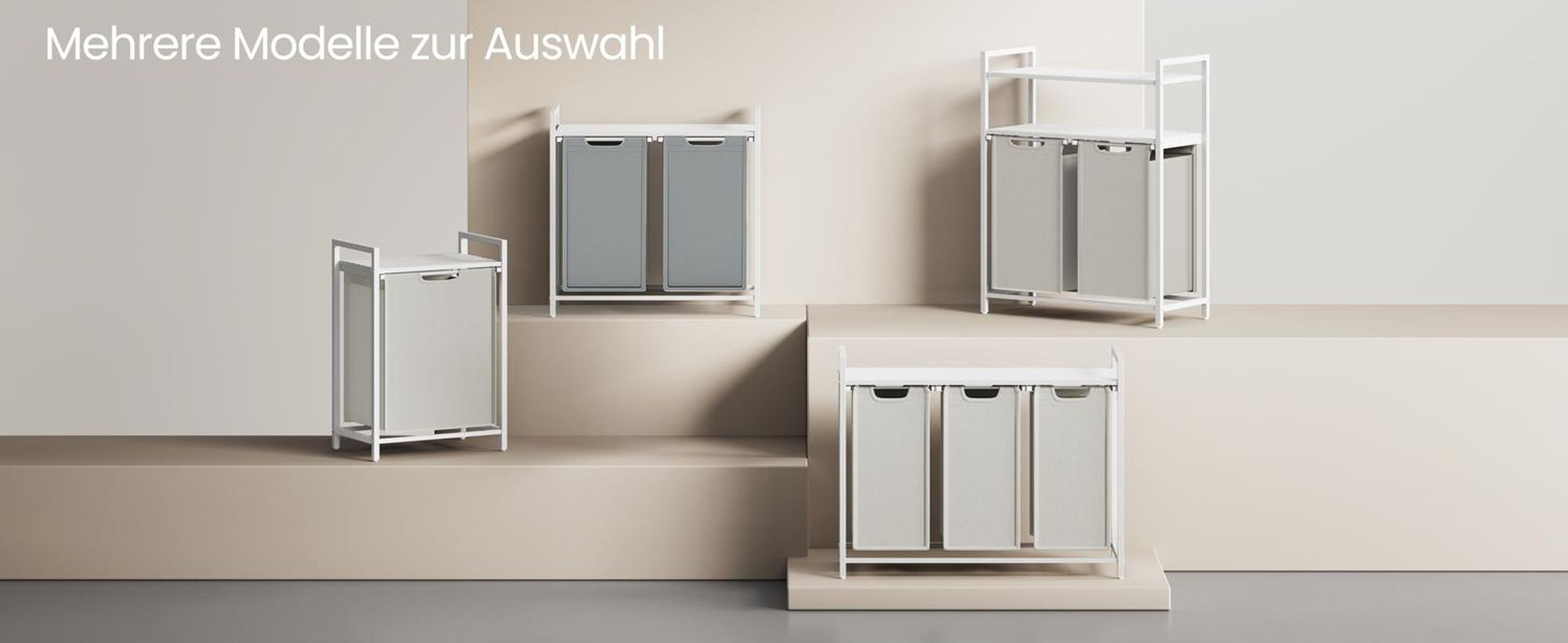 VASAGLE Wäschekorb 2 Fächer, mit Ablage, ausziehbar abnehmbar, 2 x 46 L