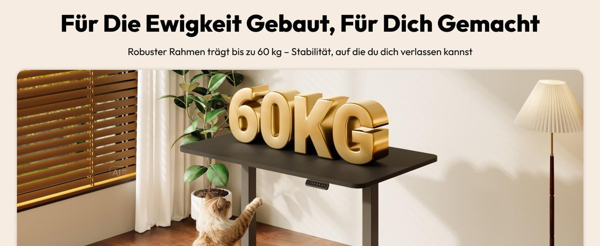 SANODESK QS1 Höhenverstellbarer Schreibtisch Elektrisch EINTEILIGE TISCHPLATTE, 4 Speicherplätzen, Haken & Kabelmanagement, 120x60cm (Schwarz)