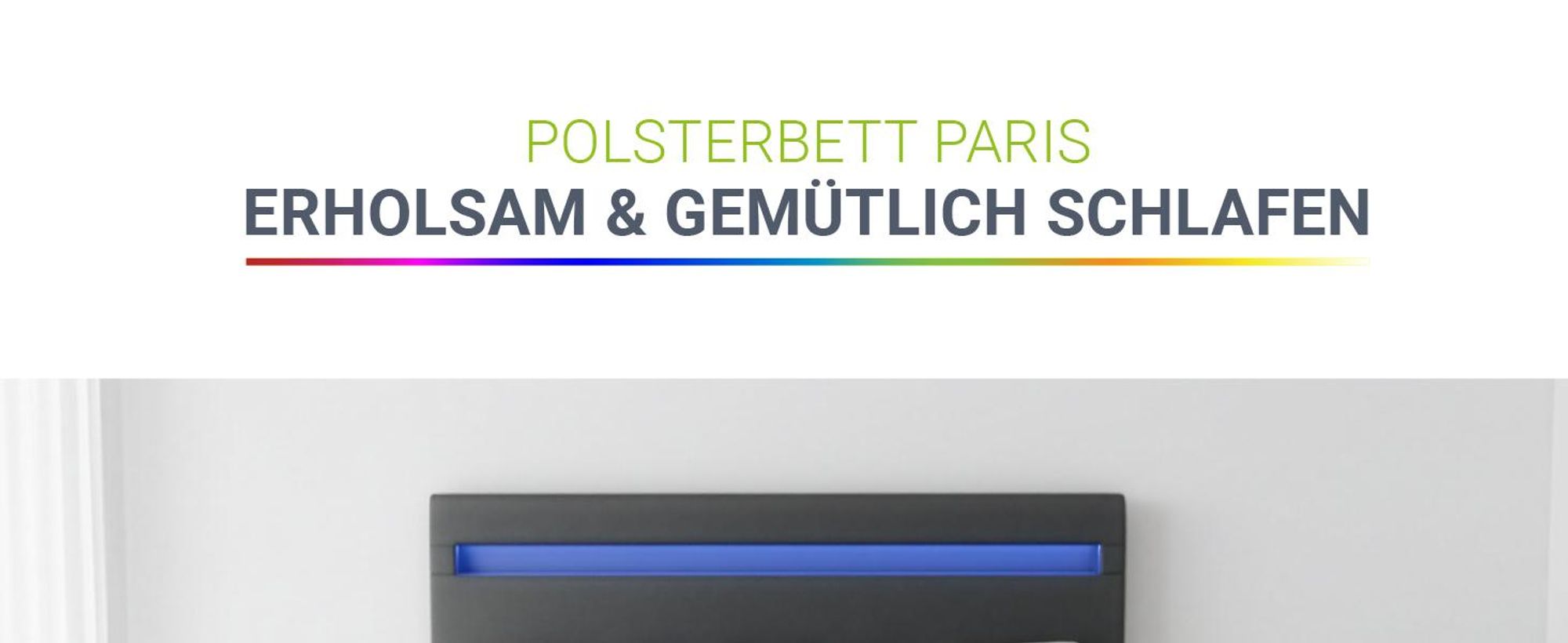 Juskys Polsterbett Paris - 90x200 cm - Bettgestell inkl. LED-Beleuchtung, Lattenrost & Matratze - grau - Stoff - Einzelbett Jugendbett