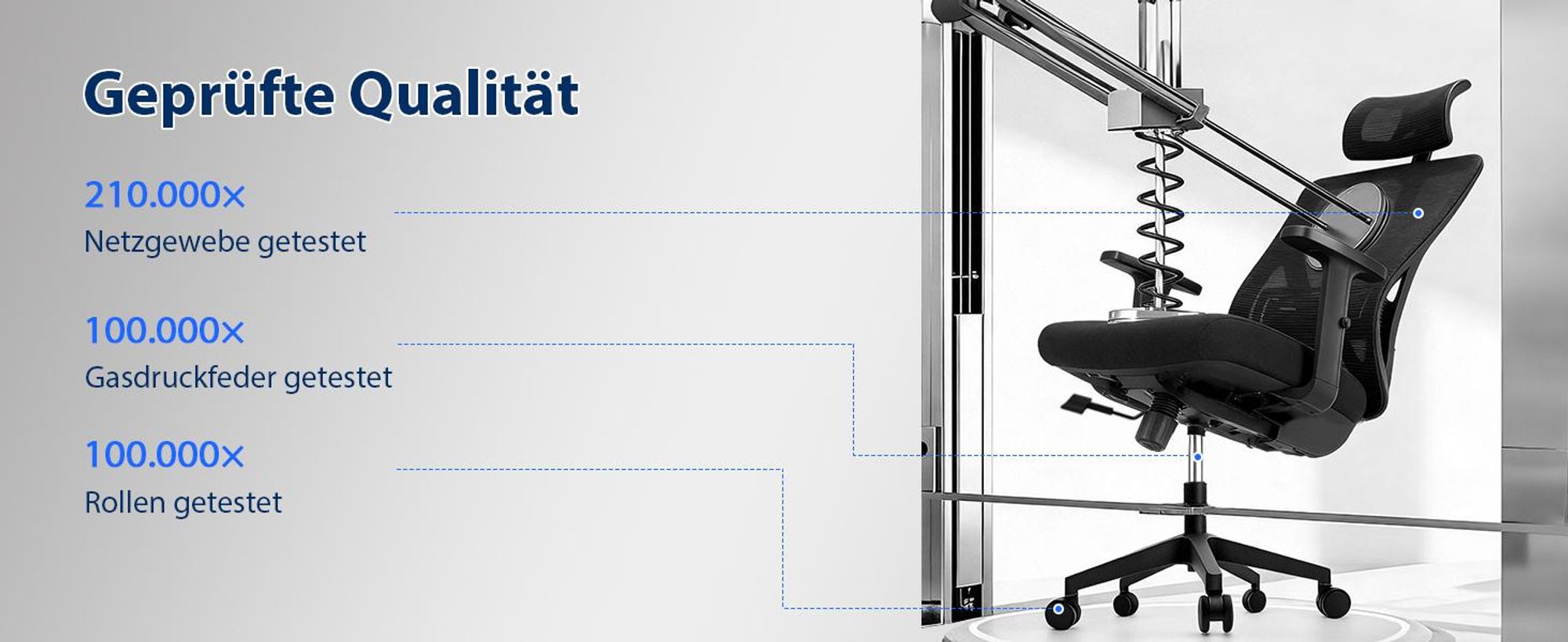 Bürostuhl, Ergonomischer Bürostuhl, Schreibtischstuhl mit Kopfstütze, Große Armlehnen Bürostuhl, Drehstuhl, Chefsessel, Belastbarkeit 200kg